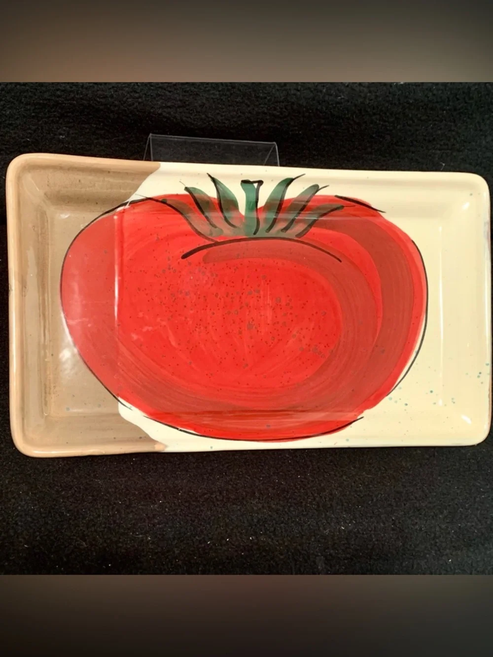 🍅Crate & Barrel Roma Tomato Rectangular Ceramic Platter – Made in Italy